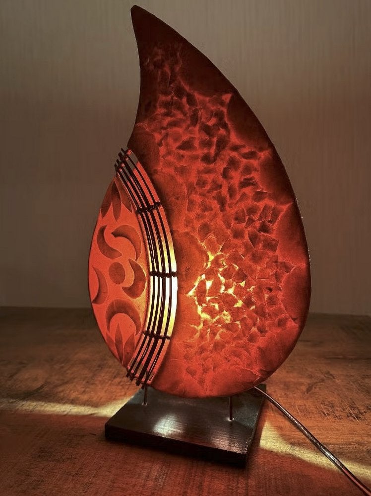 Bijzondere sfeerlamp – warme rode gloed – druppelvorm, Nieuw, Sfeerlamp, Rood, E27 (groot)