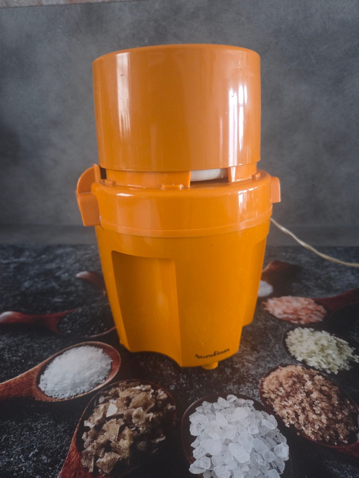 Vintage Moulinex hakmolen/mixer - Oranje, Minder dan 1 liter, Ophalen, Gebruikt, 1 snelheid