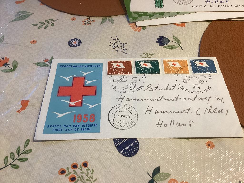 No327 Nederlandse Antillen E8 gelopen bovenkant geopend Heb, Postzegels en Munten, Postzegels | Eerstedagenveloppen, Ophalen, Beschreven