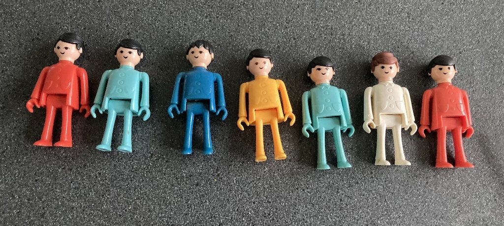 7 Playmobil poppetjes vintage groter formaat zgan, Ophalen of Verzenden, Zo goed als nieuw, Complete set