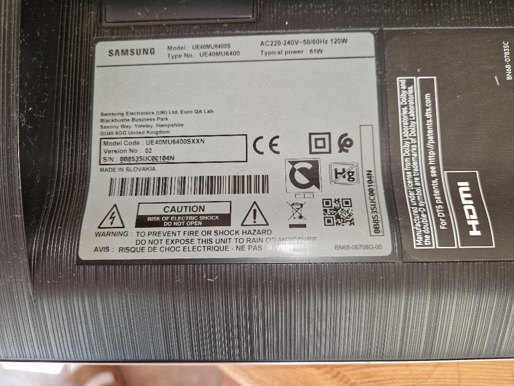 Samsung TV 40 inch, Ophalen, 50 Hz, Samsung, 100 cm of meer