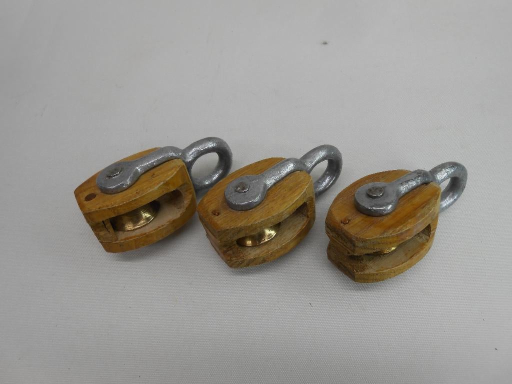 Houten Blok / Katrol, enkelschijfs, 4 - 7mm, zeer klein blok, Ophalen of Verzenden, Nieuw, Lijn of Blok