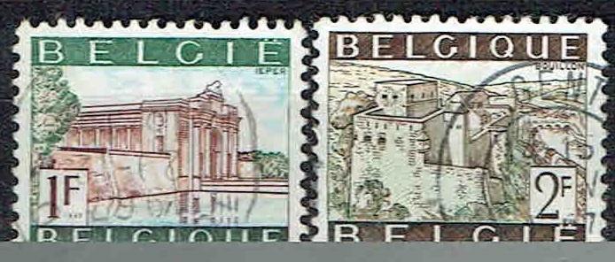 Belgie 1965 Frankeerzegel Toerisme Ieper en Bouillon Kasteel, Verzenden, Gestempeld, Plaats of Gebouw
