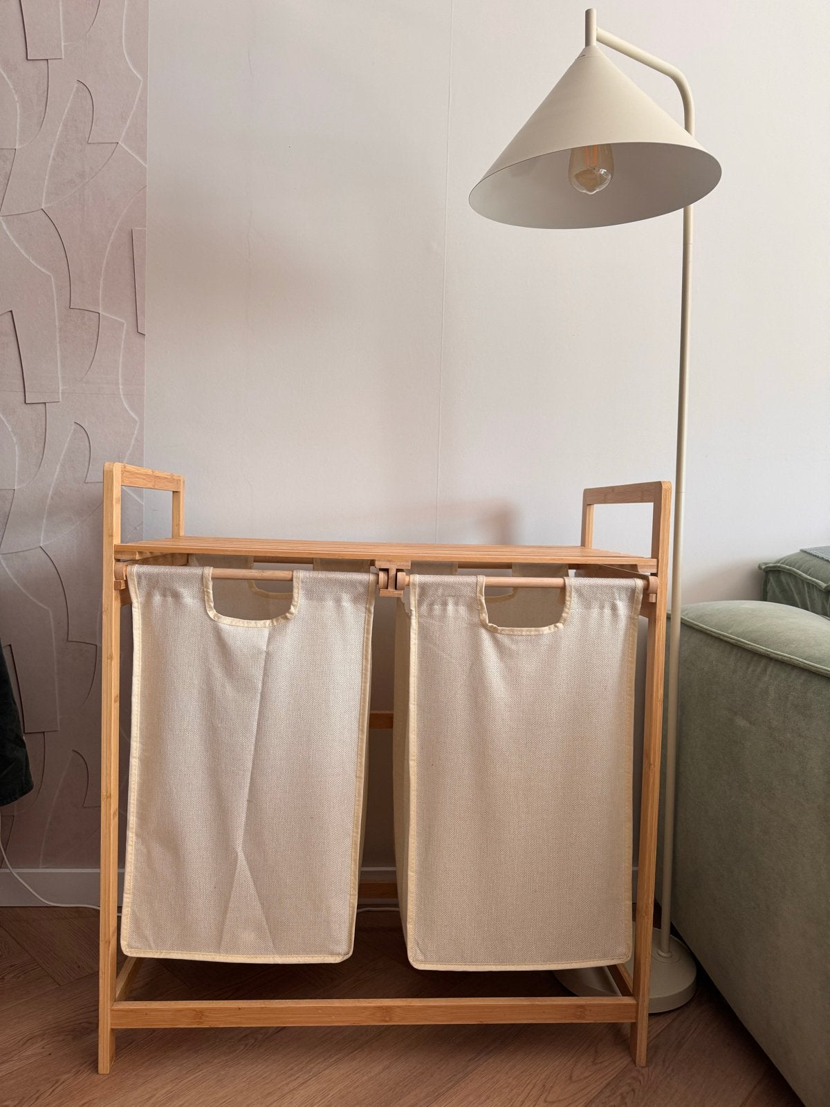 Sklum bamboe kastje badkamer 2 wasmanden, Overige typen, Zo goed als nieuw, Minder dan 100 cm, 25 tot 50 cm