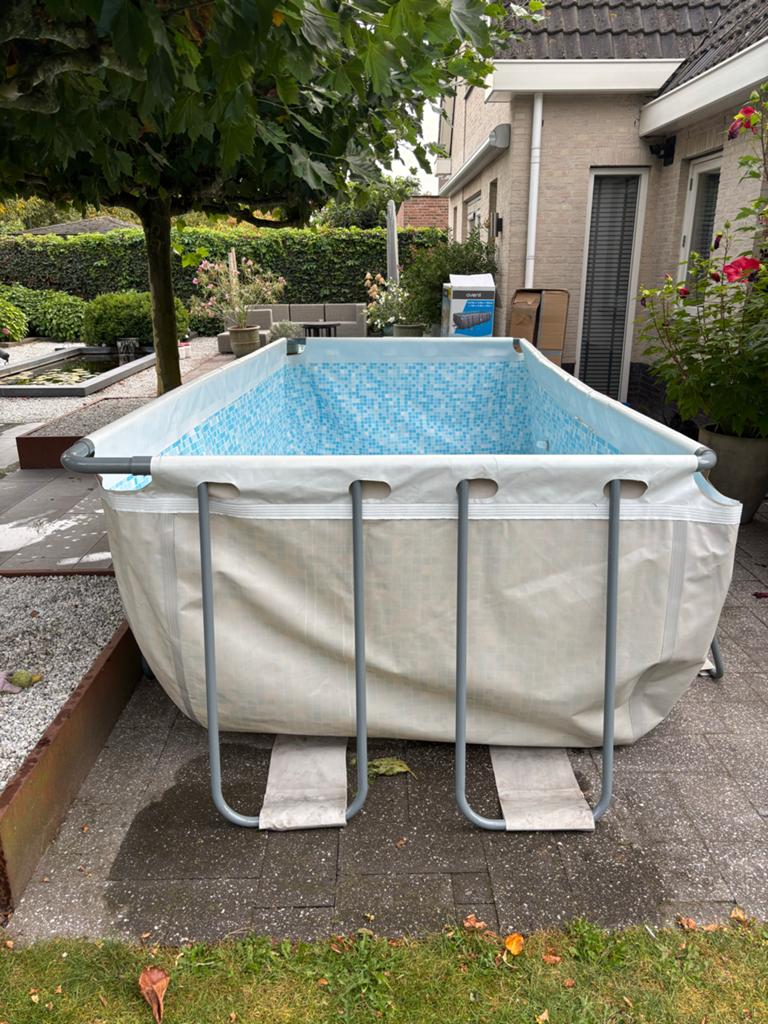 Zwembad 4.0m x 2.0m x 99cm met warmtepomp en zandfilterpomp, Tuin en Terras, Ophalen, 200 tot 300 cm, 80 tot 120 cm, Zo goed als nieuw