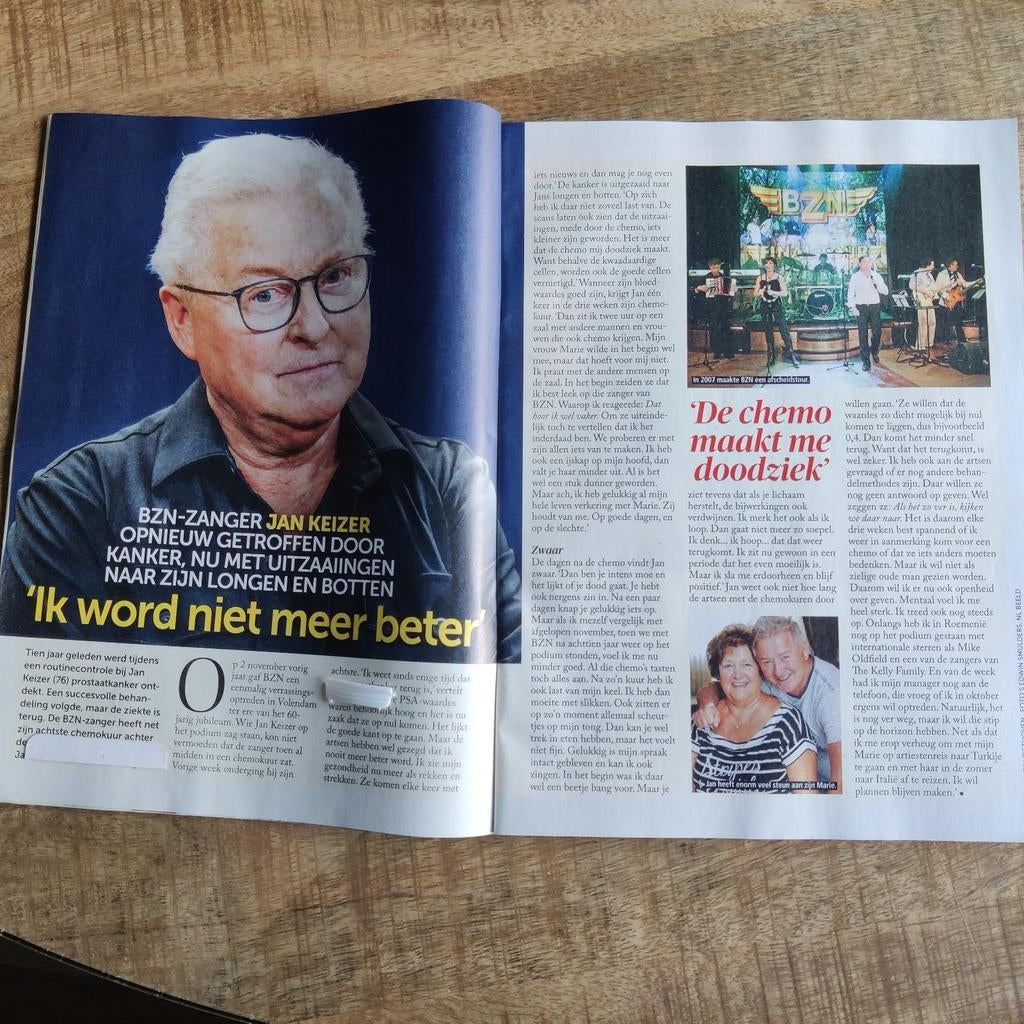 BZN Zanger Jan Keizer Artikel Knipsel, Ophalen of Verzenden, 1980 tot heden, Nederland, Knipsel(s)