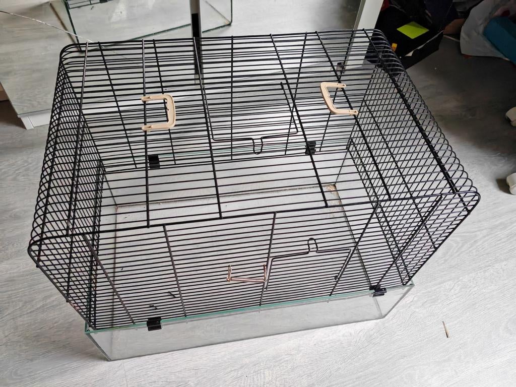 Knaagdieren kooi met glazen bak., Dieren en Toebehoren, Kooi, Gebruikt, Minder dan 75 cm, Ophalen