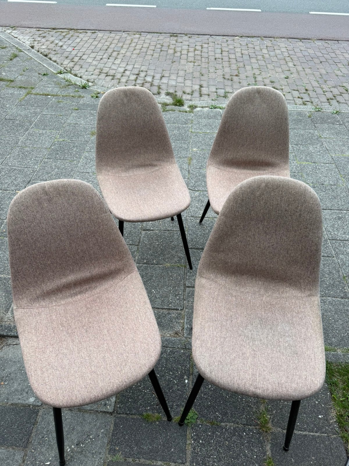 Vier eetkamerstoelen oudroze kwantum, Ophalen, Zo goed als nieuw, Overige kleuren, Vier