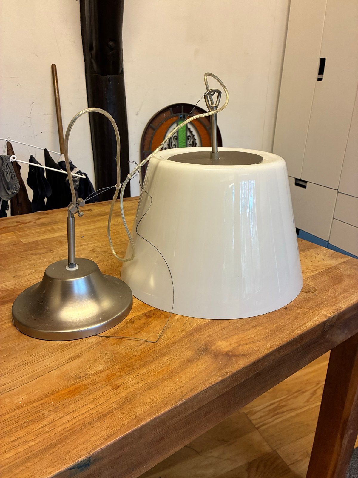 Grote IKEA Stockholm Hanglamp - Wit/Metaal, Ophalen, Gebruikt, Metaal, Overige fittingen