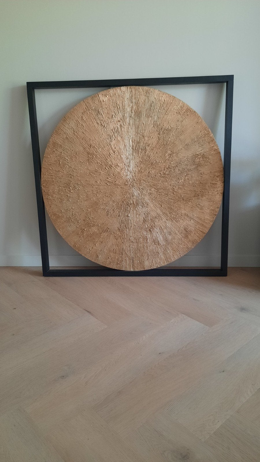 Wanddecoratie gouden cirkel in frame, Ophalen