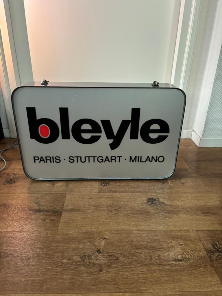 Bleyle Lichtbak - Reclamebord Paris Stuttgart Milano, Ophalen of Verzenden, Gebruikt, Lichtbak of (neon) lamp