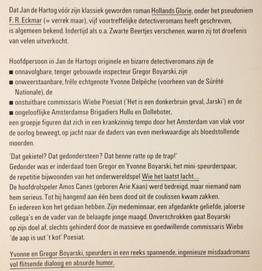 Ratten op de trap – Jan de Hartog / F.R. Eckmar (1972), Verzenden, Gelezen