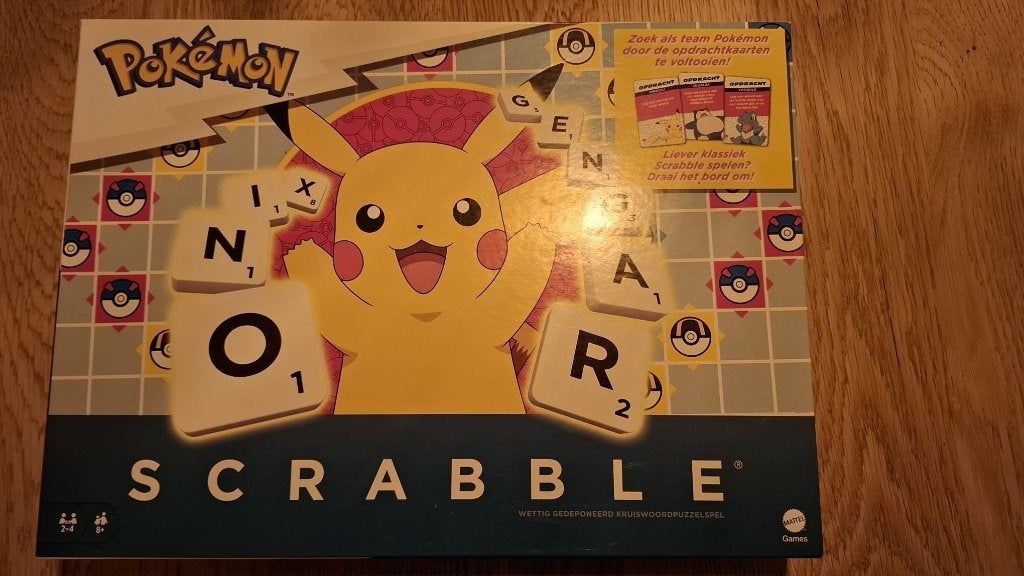 Scrabble Pokémon Edition – Mattel (Nederlands), Een of twee spelers, Ophalen of Verzenden, Zo goed als nieuw, Mattel Games