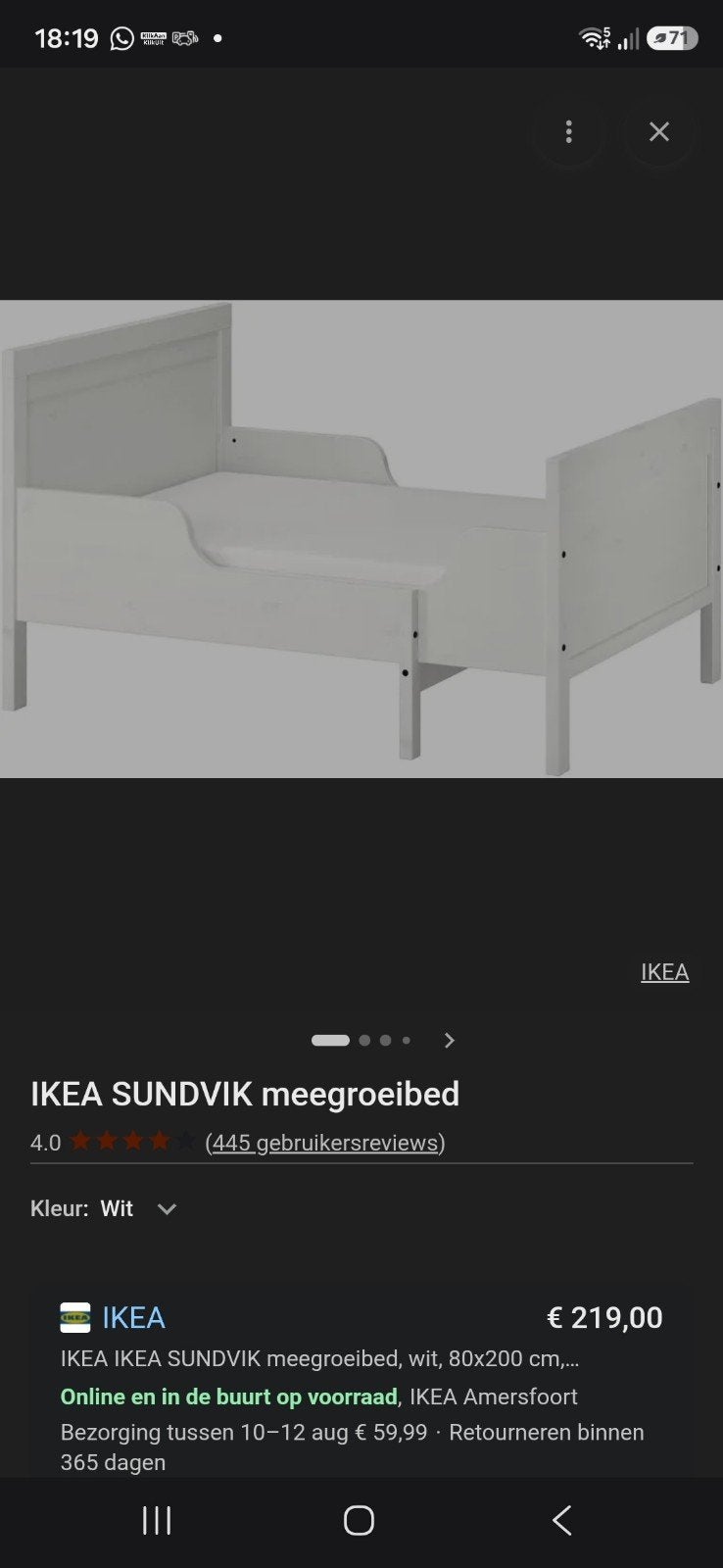 ikea meegroei bedden, Ophalen, Gebruikt, 70 tot 85 cm, Lattenbodem