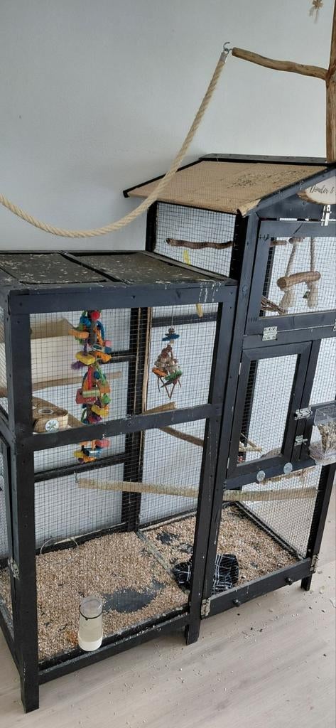 Vogelkooi gebruikt zelfgemaakt, Ophalen, Gebruikt, Metaal, Vogelkooi