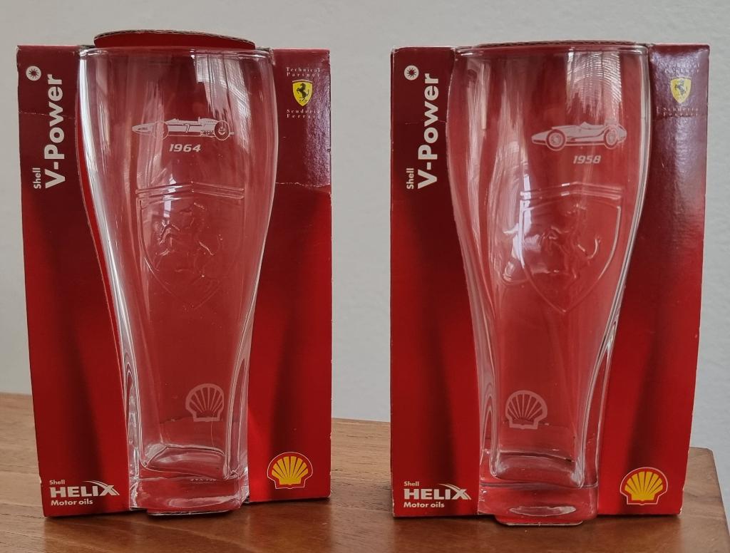 2 prachtige Ferrari-glazen van Shell 1958 & 1964 - NIEUW, Ophalen of Verzenden, Nieuw, Overige typen
