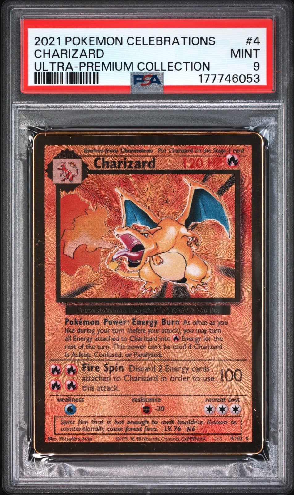 Charizard Metal celebrations PSA 9