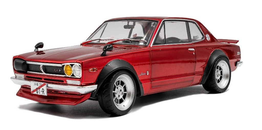nissan skyline GTR c10 hakosuka works 1970 candy rood  1:18, Ophalen, Nieuw, Auto, Solido