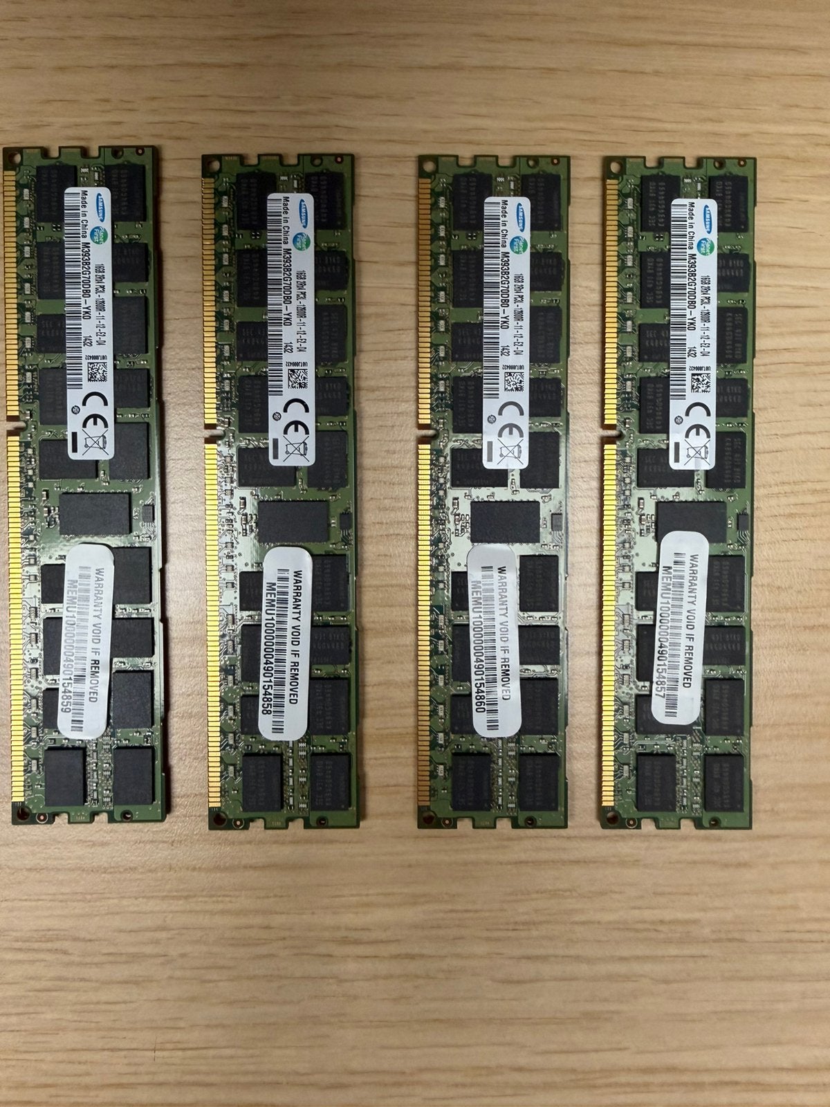 4x 16GB Samsung Servergeheugen DDR3L ECC Registered, Computers en Software, Ophalen of Verzenden, Zo goed als nieuw, DDR3, 16 GB