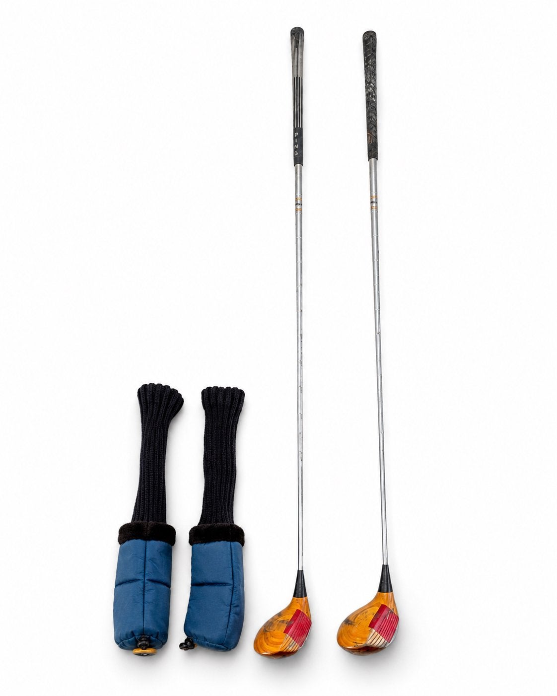 Vintage Ping Karsten Golfclubs (3 & 5 Wood) met Covers, Sport en Fitness, Golf, Ophalen of Verzenden, Gebruikt, Club, Ping