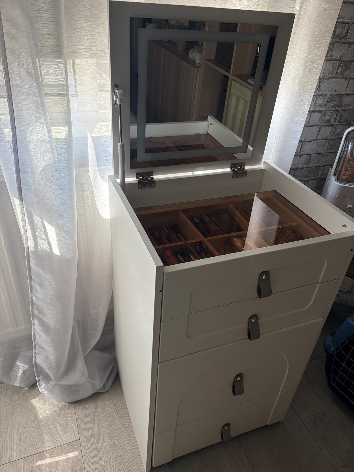 Make up tafel met spiegel en verlichting.ACTIE!!!, Antiek en Kunst, Ophalen of Verzenden
