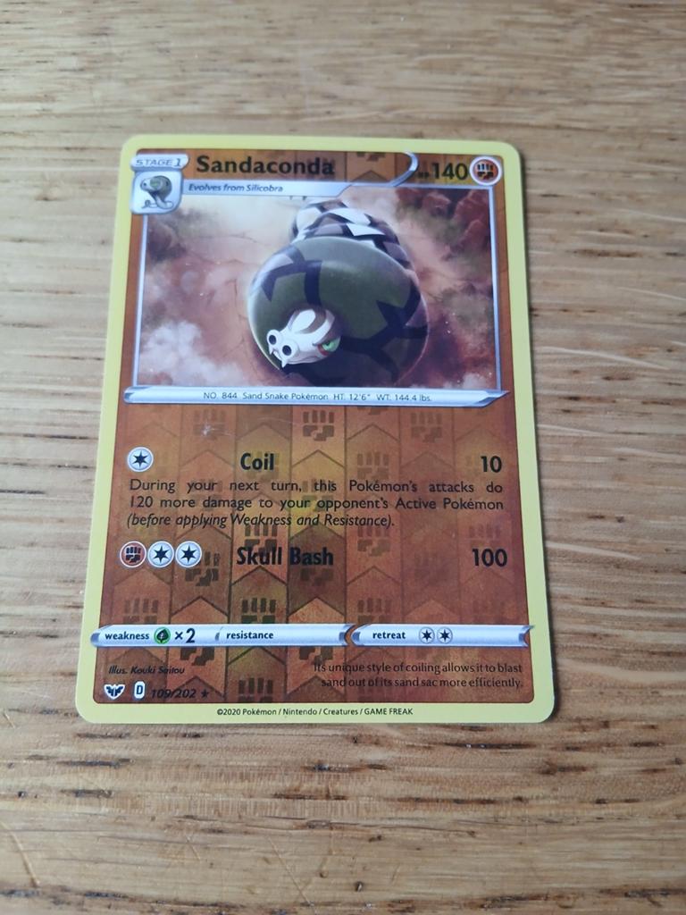 Sandaconda Pokémon Kaart - D 109/202, Ophalen of Verzenden, Zo goed als nieuw, Losse kaart