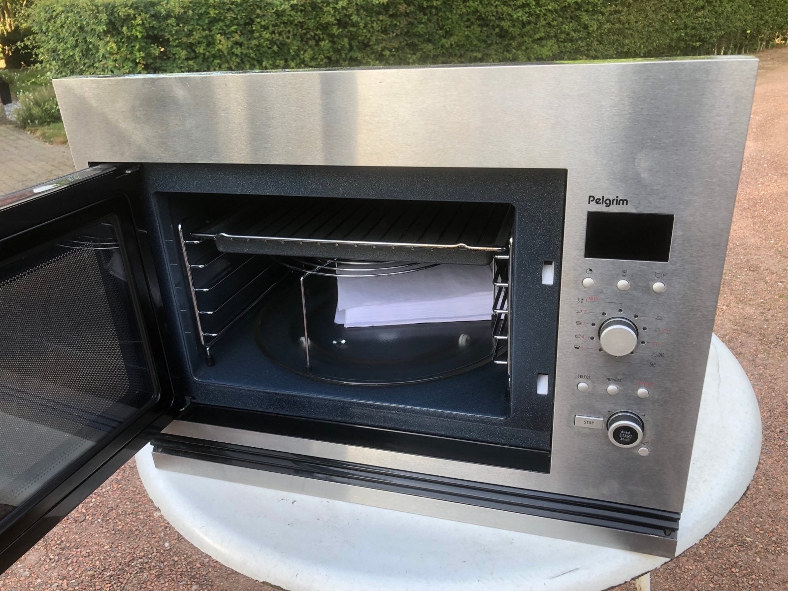 Pelgrim Inbouw Combimagnetron - Nismaat 45cm - Draaideur, Combimagnetron, Gebruikt, Grill, Ophalen of Verzenden