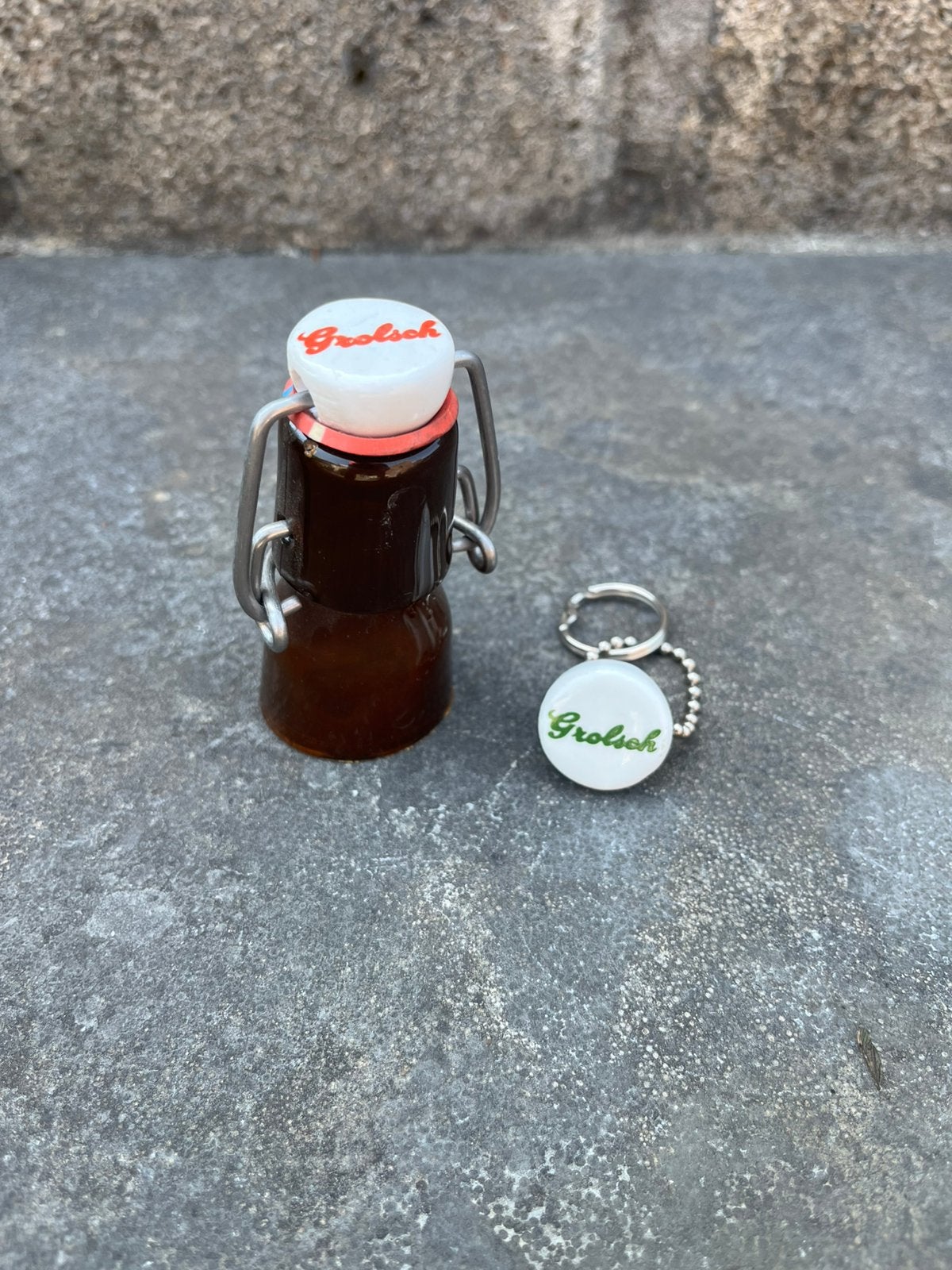 Set van 2 Grolsch reclame items (opener - sleutelhanger), Ophalen of Verzenden, Zo goed als nieuw, Flesopener, Grolsch