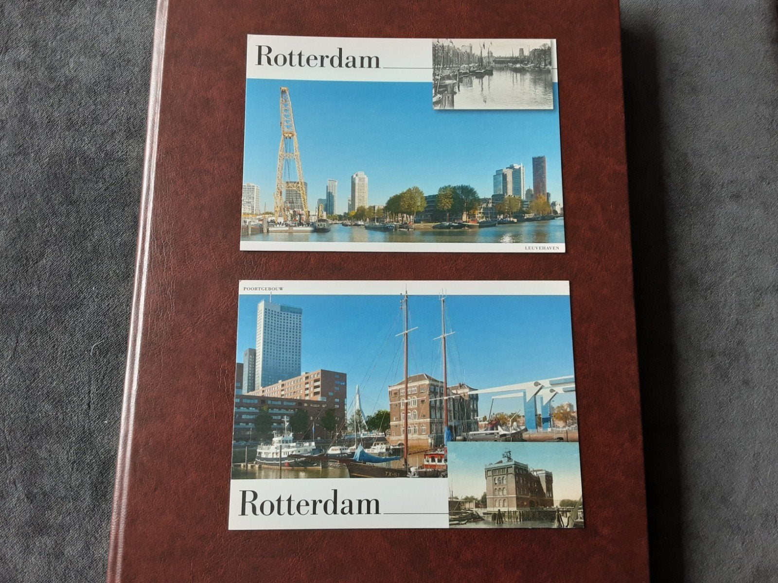 2 postkaarten van  Rotterdam met een gedrukte zegel, Ophalen of Verzenden