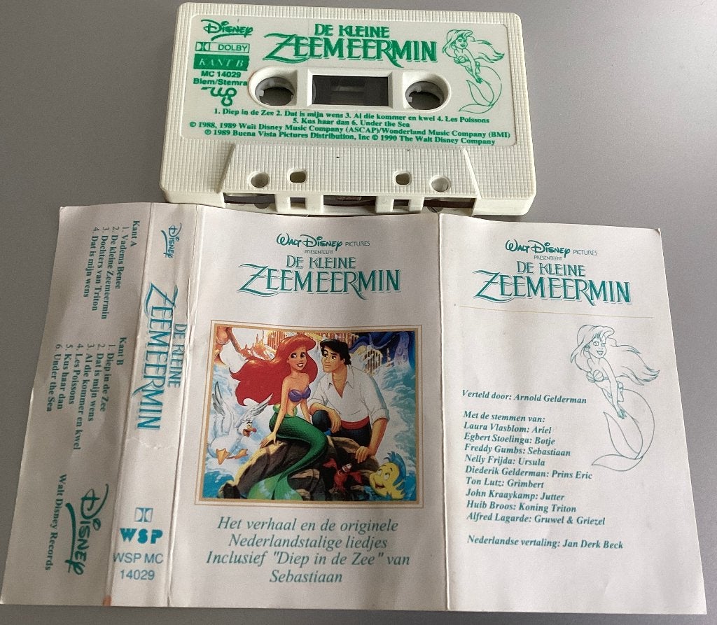 De Kleine Zeemeermin Walt Disney MC, Gebruikt, Kinderen en Jeugd, 1 bandje, Ophalen of Verzenden