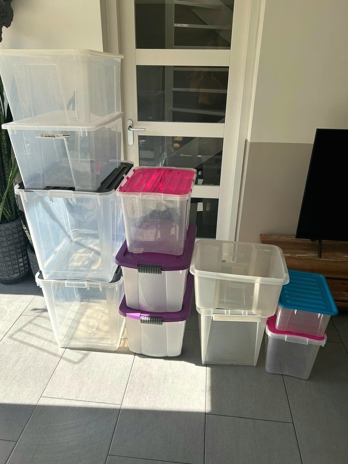 ​Partij opbergkratten / kunststof bakken – Verschillende mat, Ophalen, Gebruikt, 40 tot 60 cm, 50 tot 75 cm