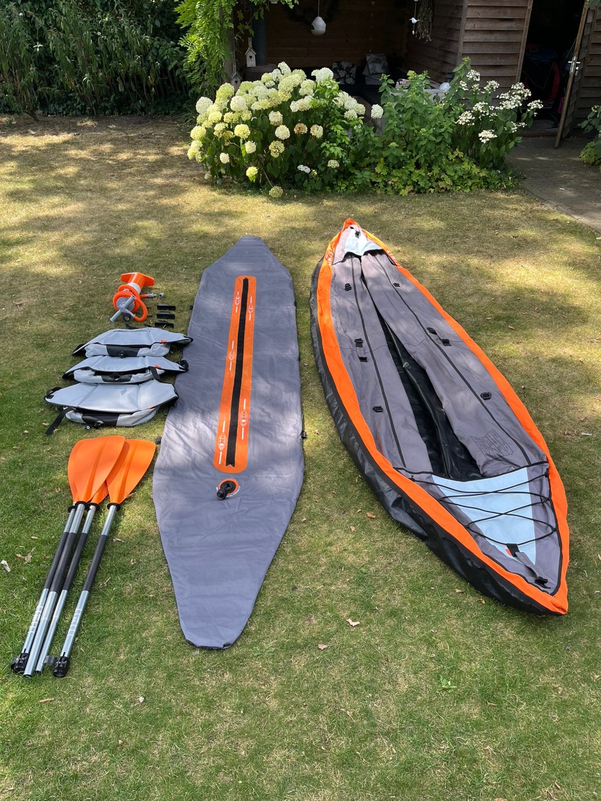 Itiwit kajak 2/3 personen | complete set (opblaasbare kajak), Watersport en Boten, Ophalen, Opblaasbaar, Zo goed als nieuw, 3-persoons of meer