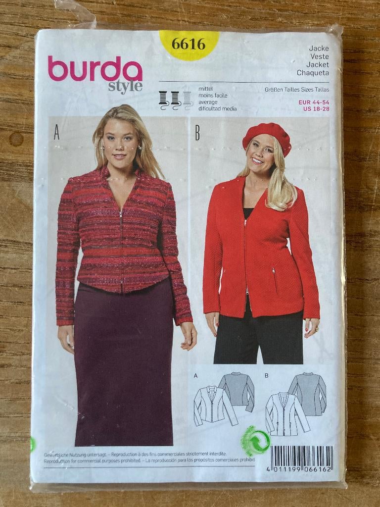 Burda naaipatroon kledingpatroon 6616 (maat 44-54) nieuw, Hobby en Vrije tijd, Kledingpatronen, Vrouw, Nieuw, Trui, Burda