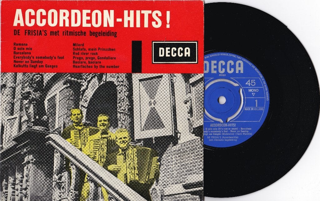 FRISIA'S - Accordeon Hits EP, Overige genres, 7 inch, Ophalen of Verzenden, Zo goed als nieuw
