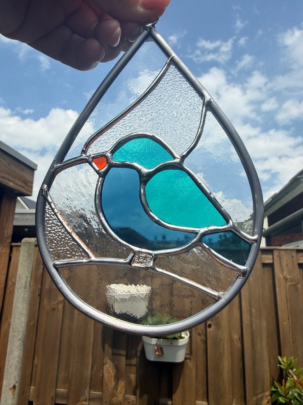 Glas in lood raamhanger, Ophalen of Verzenden, Zo goed als nieuw, Meerkleurig, Glas