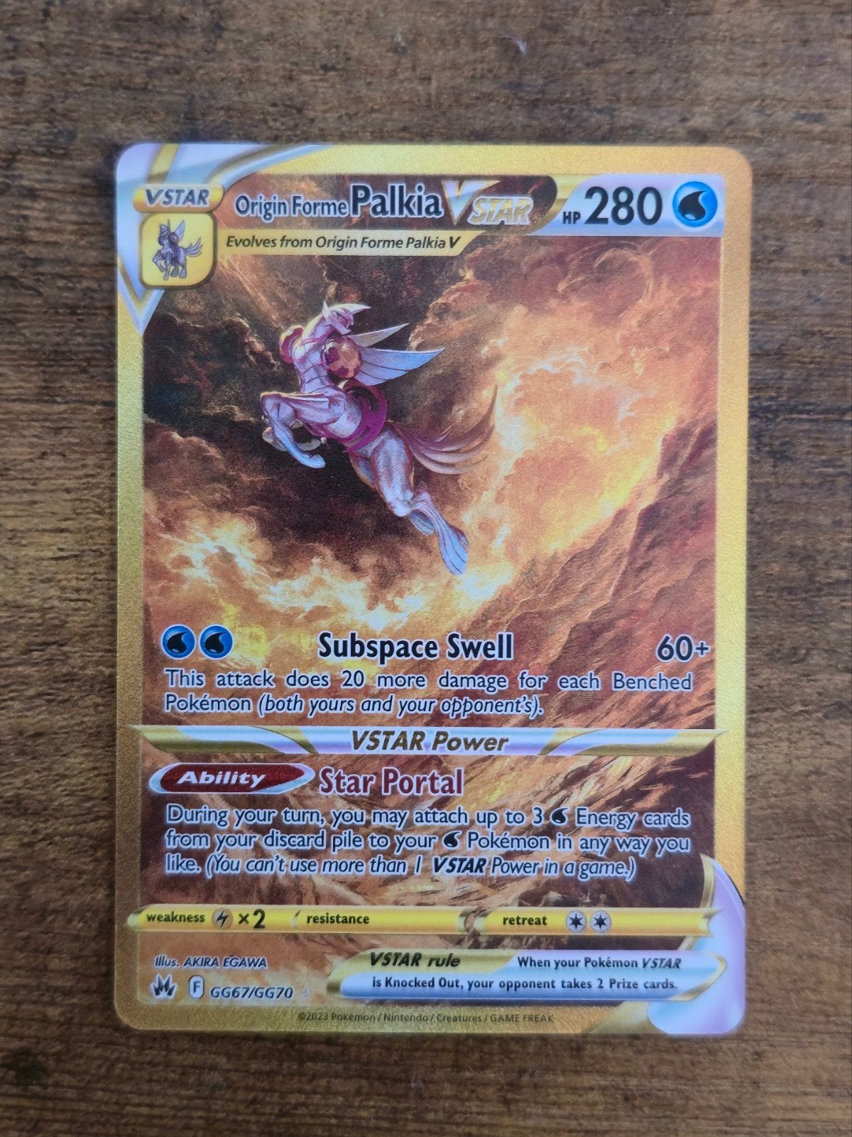 Origin Forme Palkia VSTAR GG67/GG70 Pokémon Kaart, Ophalen of Verzenden, Zo goed als nieuw, Losse kaart