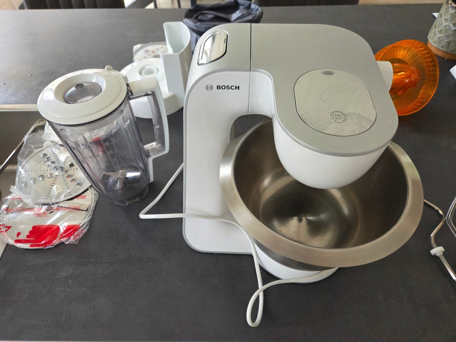 Bosch MUM5 keukenmachine met accessoires, Ophalen, Gebruikt, 3 snelheden of meer, 2 tot 3 liter