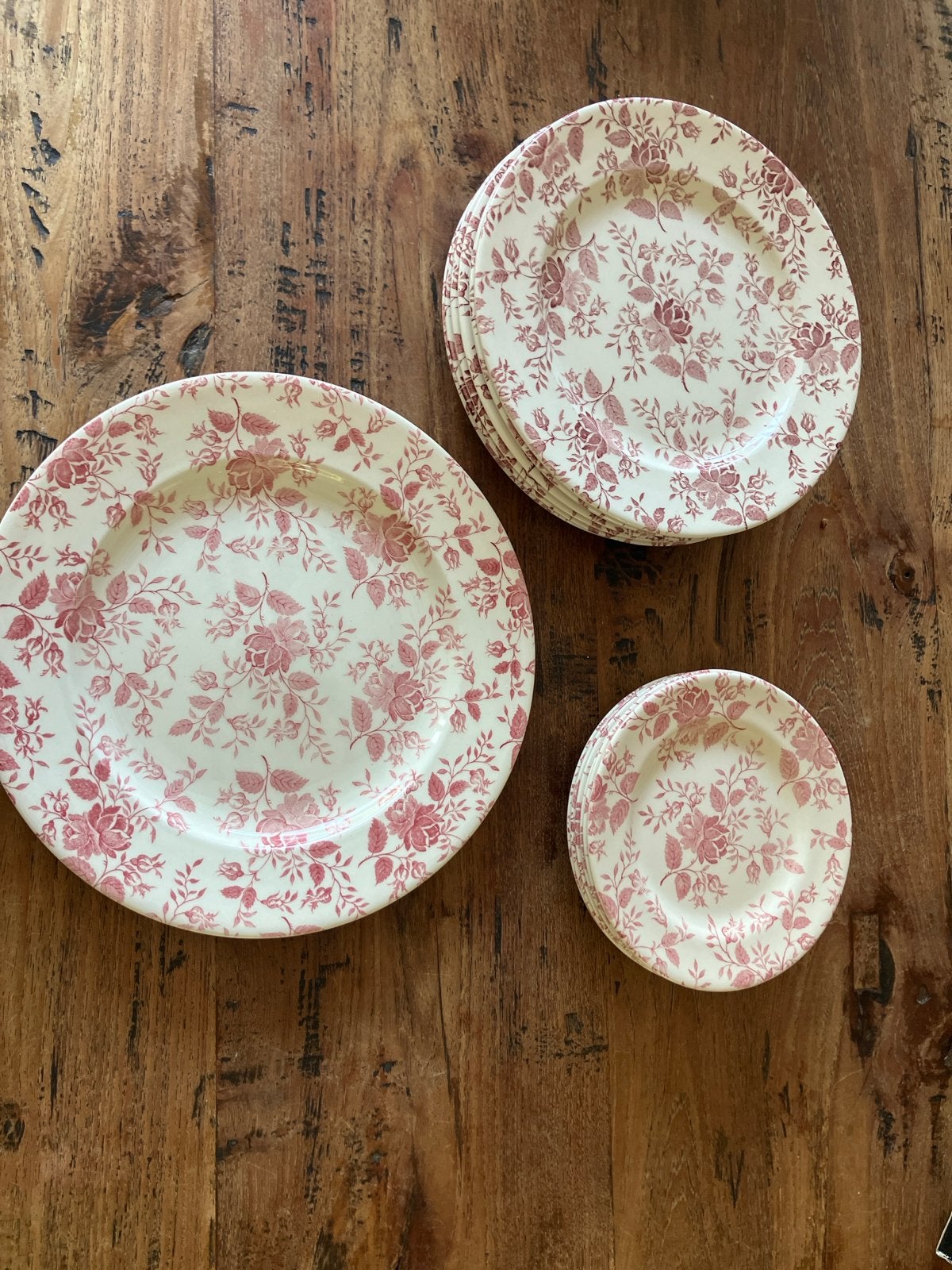 Engels Ironstone Servies: 2x6 Kleine Borden & 1 Groot Bord, Ophalen