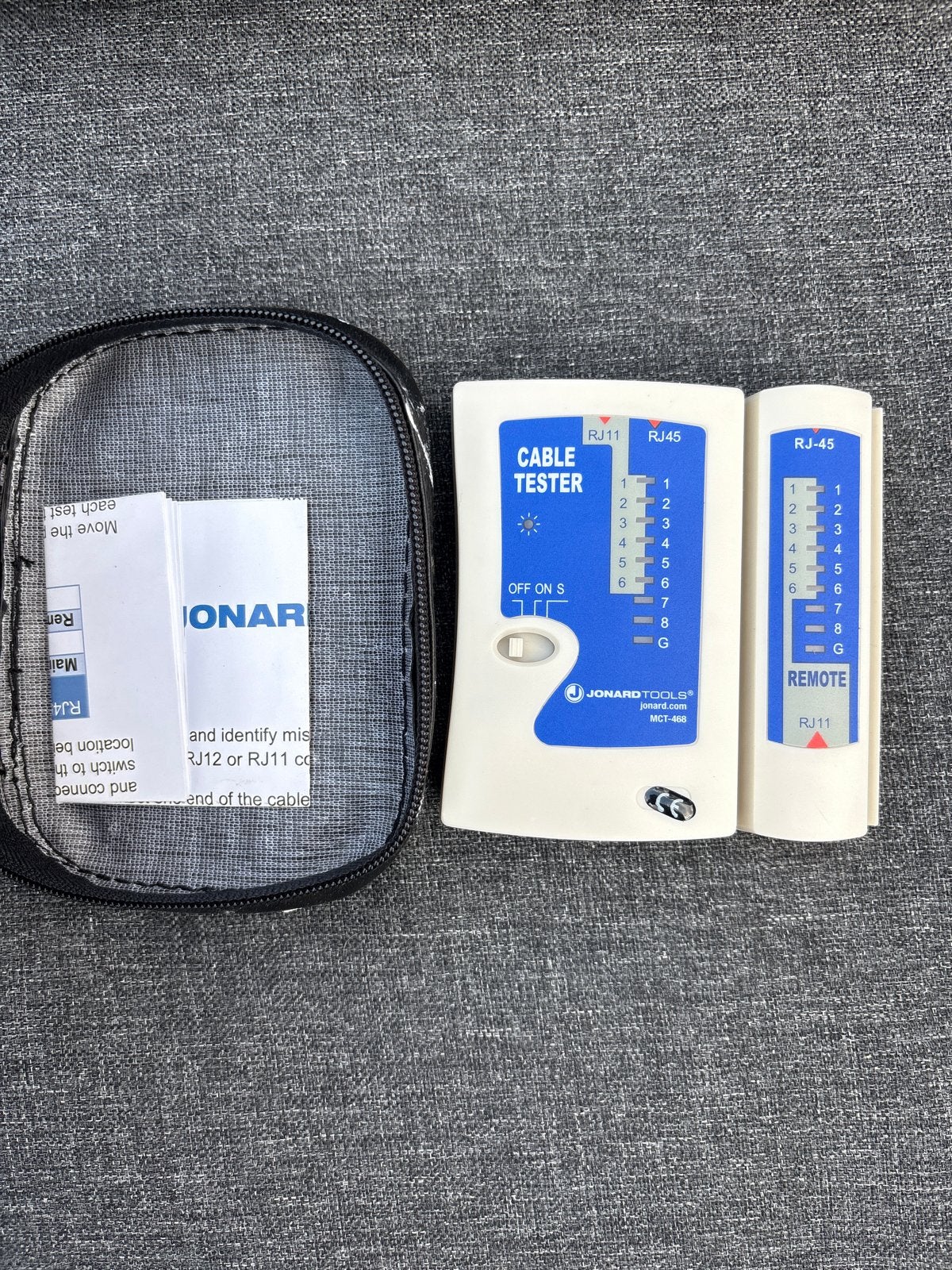Kabeltester RJ11/RJ45 - Jonard Tools MCT-468, Ophalen of Verzenden, Zo goed als nieuw