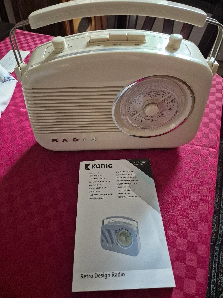 König HAV-TR710BE Retro-Design AM/FM-radio, Audio, Tv en Foto, Radio's, Ophalen of Verzenden, Zo goed als nieuw, Transistorradio