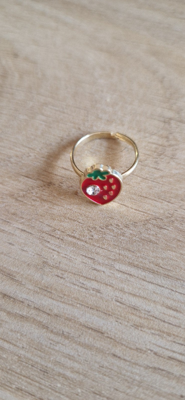 Leuke aardbeienring voor kinderen, Ophalen of Verzenden, Nieuw, Rood, Ring