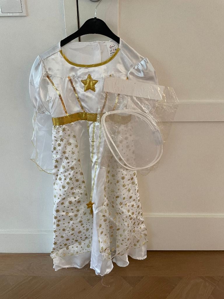 Verkleedset verkleedjurk jurk engel wit goud maat 110 - 128, Kinderen en Baby's, Ophalen of Verzenden, Nieuw, 110 t/m 116, Meisje