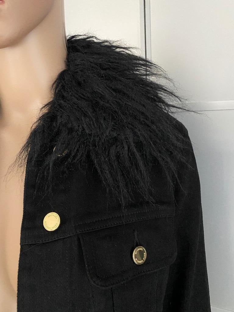 K83 Michael Kors mt XS/S=34/36 kort spijkerjasje bont zwart, Michael Kors, Zwart, Ophalen of Verzenden, Zo goed als nieuw