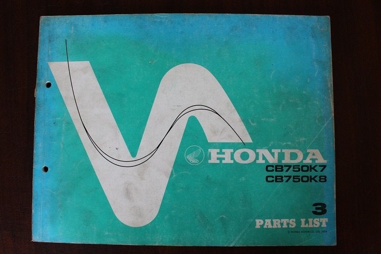 Honda CB750 K7 K8 1978 motorcycle parts list CB750K7, Ophalen of Verzenden, Honda