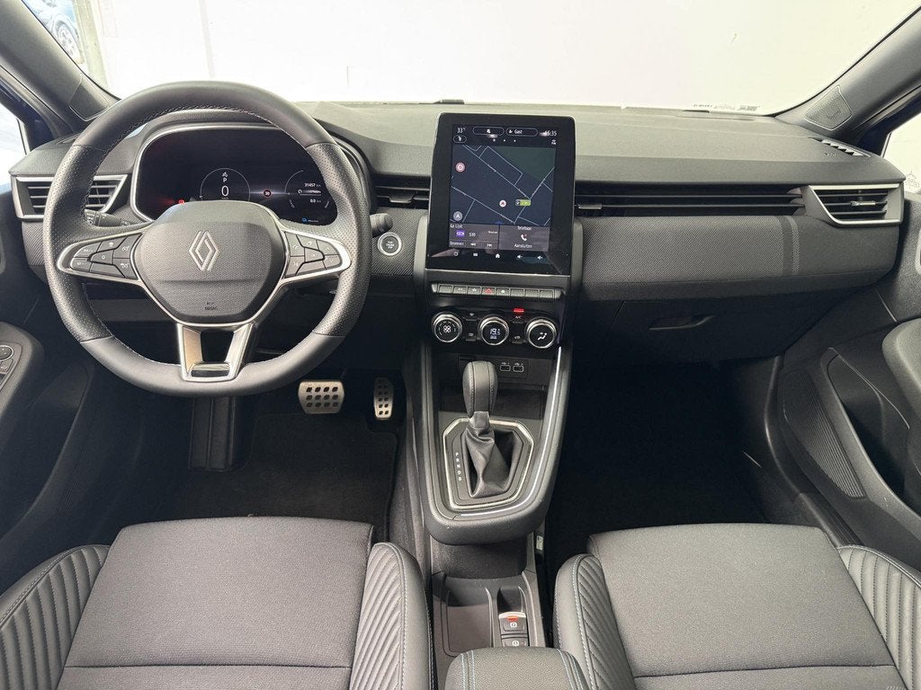Renault Clio 1.6 E-Tech Full Hybrid 145 Esprit Alpine | Acht, Auto's, Renault, Gebruikt, Met garantie (alle), Blauw, Leder en Stof