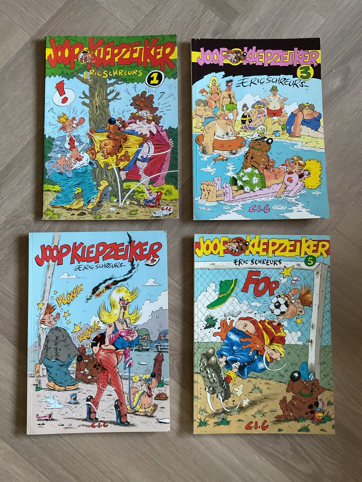 Joop Klepzeiker stripboeken - Eric Schreurs (4 stuks), Boeken, Meerdere stripboeken, Ophalen of Verzenden, Gelezen