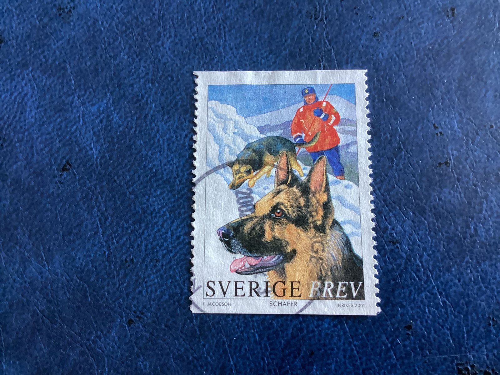 Zweden 2001- Mi.2218-Duitse herder, Verzenden, Zweden, Gestempeld