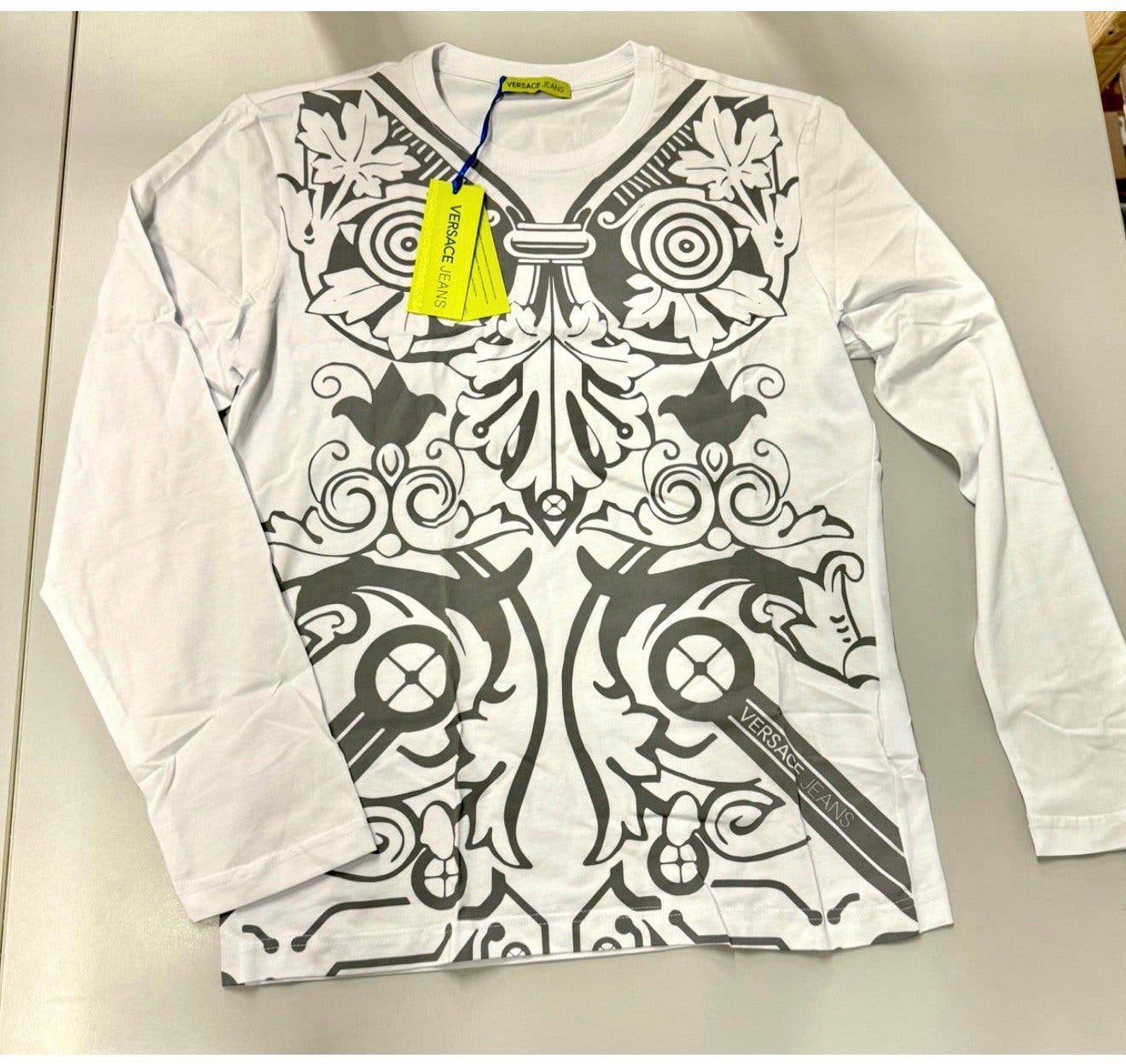 VERSACE Jeans T-shirt lange mouwen Nieuw + Labels + Code, P, Wit, P, P