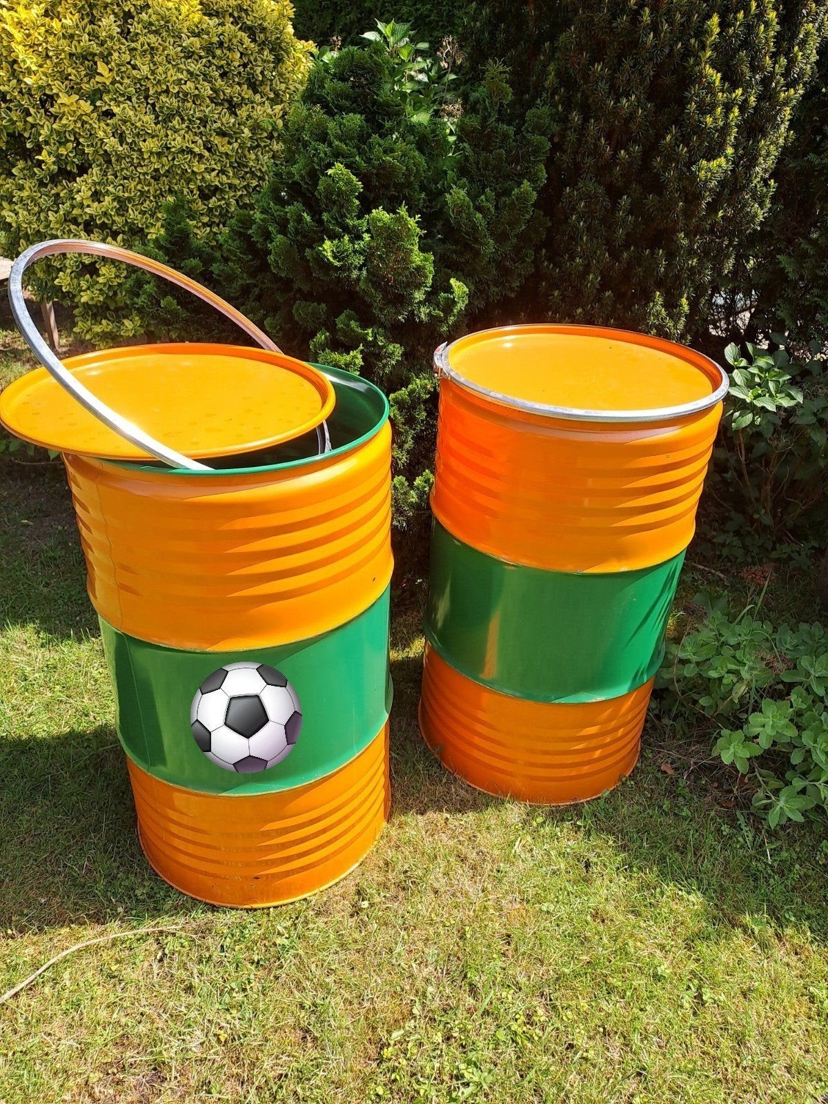 Mooie schone stalen 200 liter vaten met hersluitbaar deksel, Tuin en Terras, Vuurkorven, Ophalen, Zo goed als nieuw, Vuurton