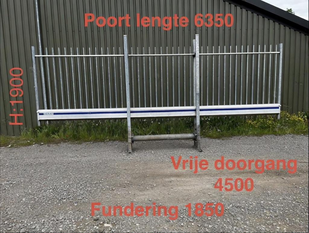 HERAS aluminium vrijdragende schuifpoort 6.350 mm, Ophalen, Zo goed als nieuw, IJzer, Tuinhek